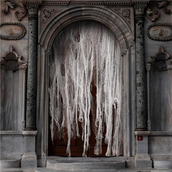 500x39 Inch Large Size White Scary Creepy Cloth-Windows Doorways Cover Gauze - Picture 5 of 8
